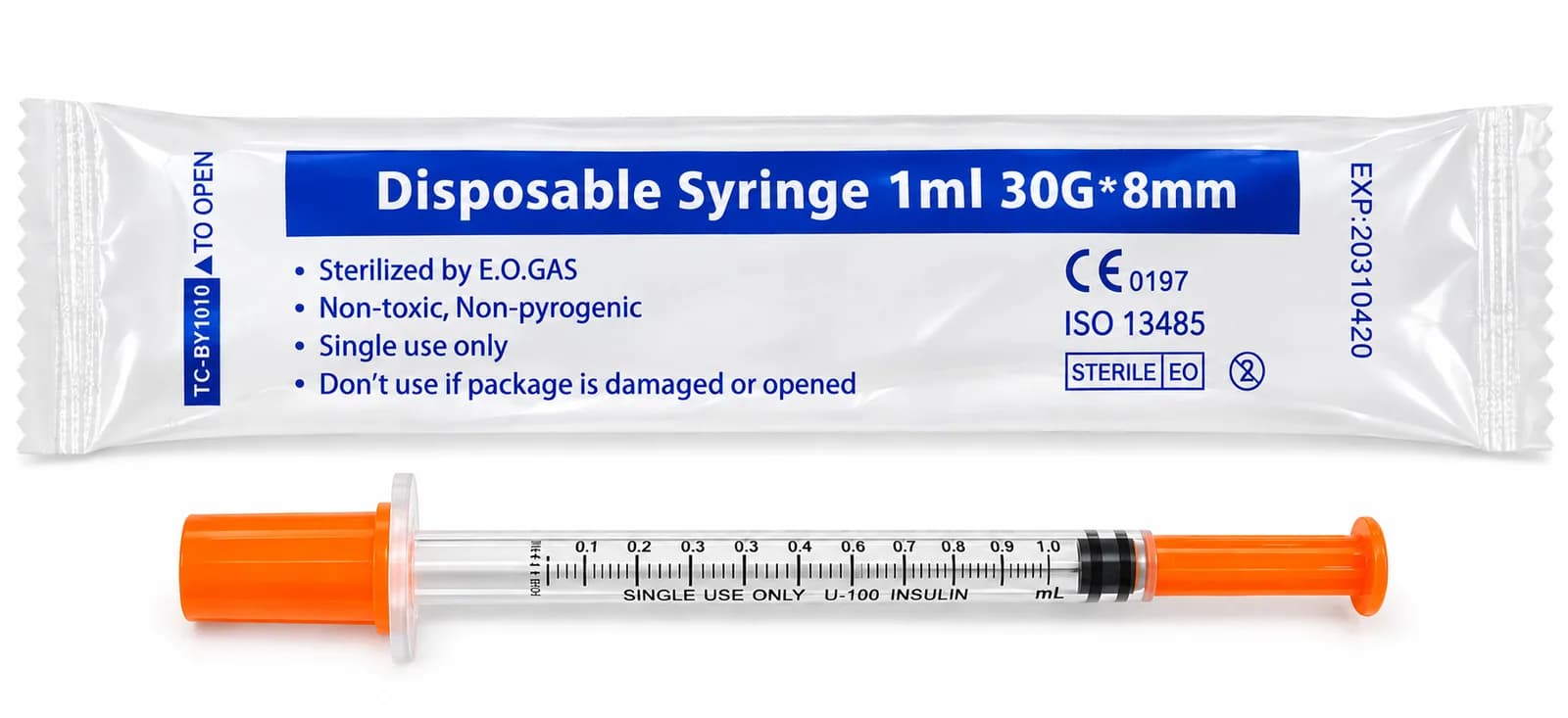 25 x Disposable Insulin syringe 
